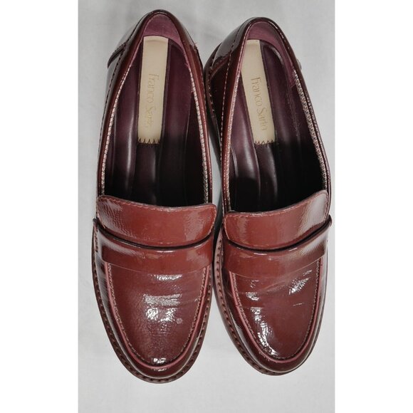 Franco Sarto Mahogany Brown L-Harper Loafers Vegan Platform Shoes Women\'s US 8 M main image 1